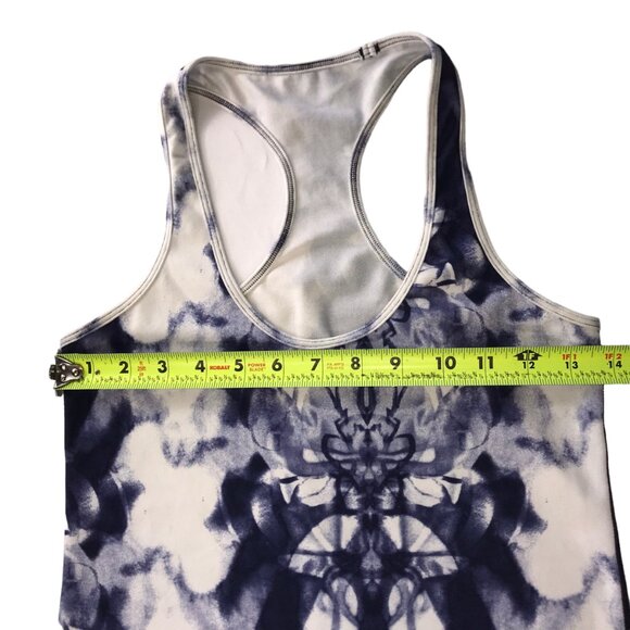 Lululemon Cool Racerback Tank Top CRB White Blue Tie Dye Size Women's Medium - Picture 6 of 9